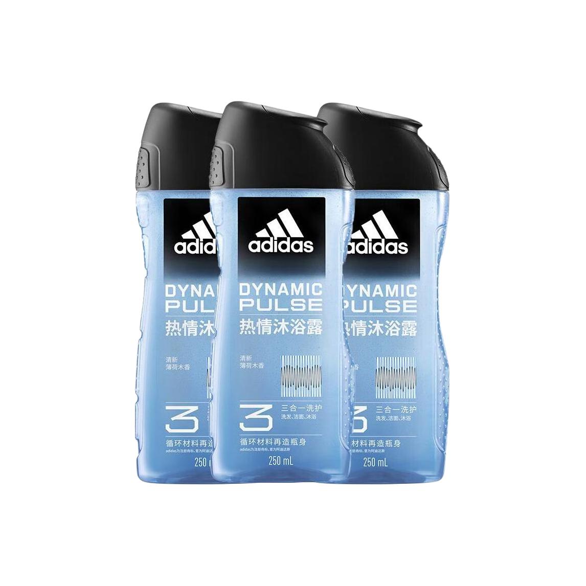 

Мужской гель для душа Passionate увлажняющий очищающий с пачули 250мл/600мл/600мл*2 Adidas