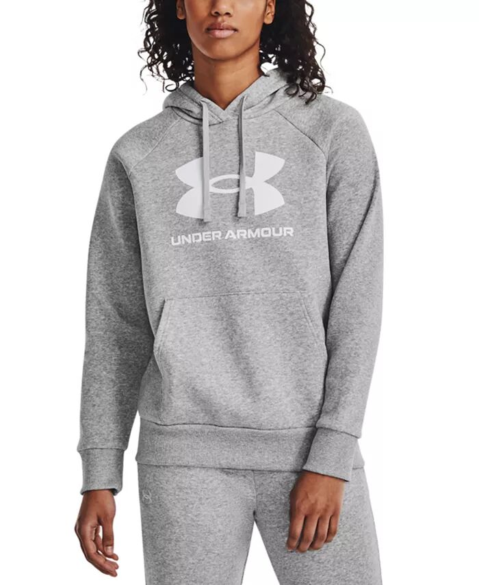 

Женская толстовка с капюшоном Rival Fleece Logo Under Armour, серый
