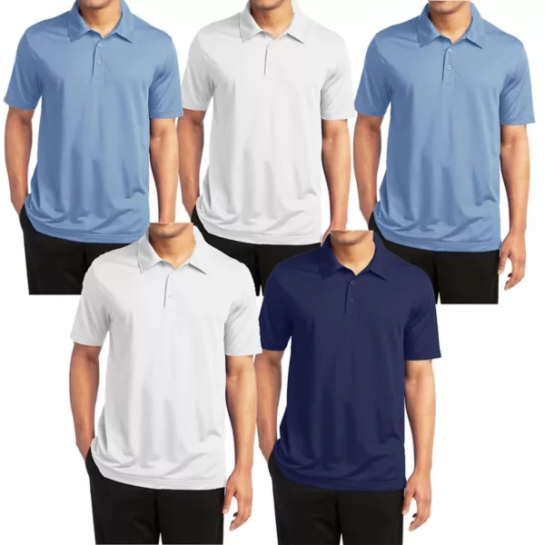 

Мужские поло с влагоотводящим эффектом Harvic, набор из 5 штук Galaxy, цвет light blue white navy