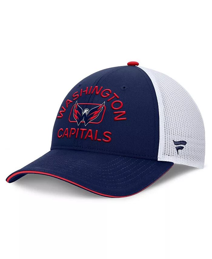 

Мужская темно-синяя/белая кепка Washington Capitals Authentic Pro Rink Trucker Fanatics
