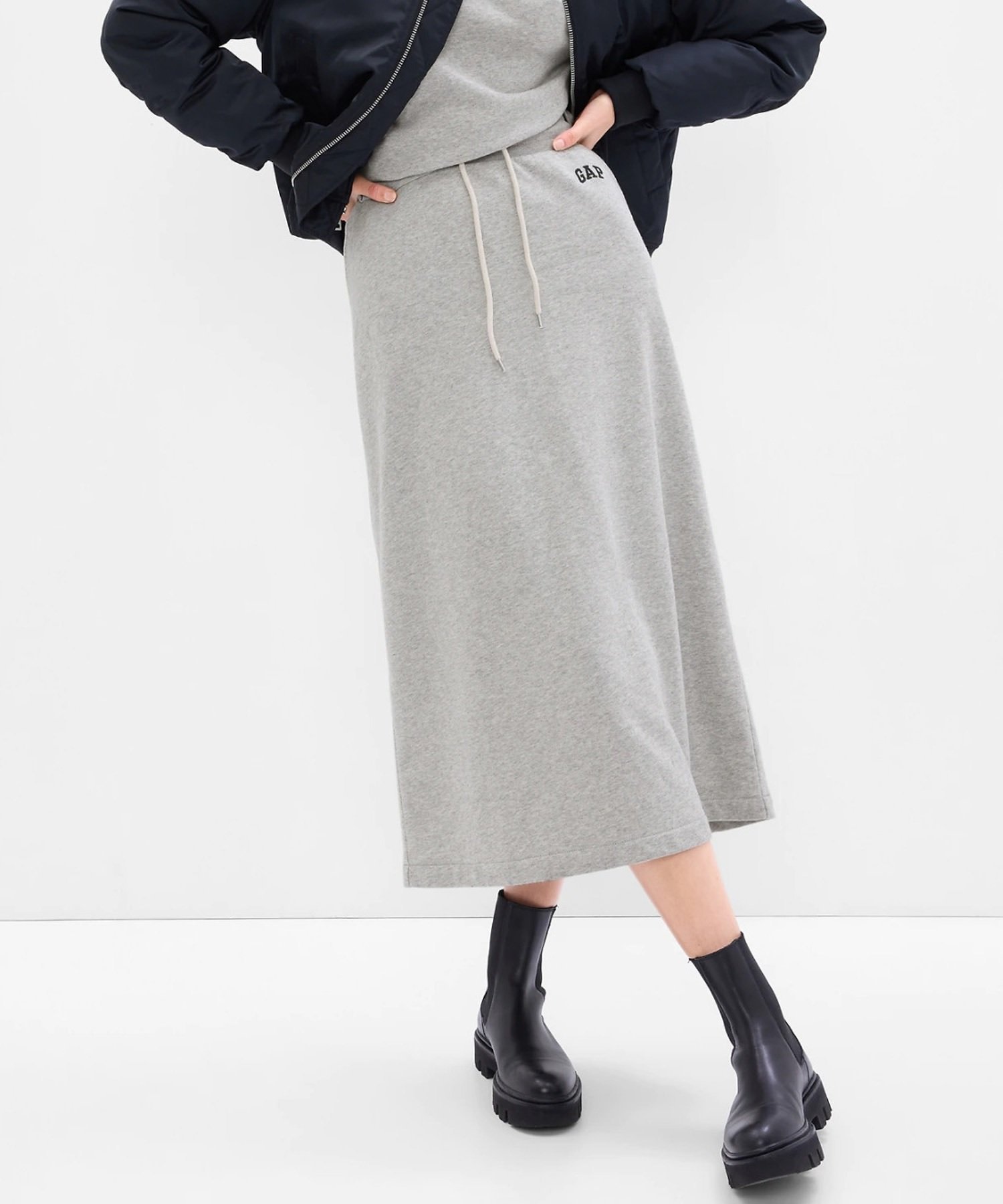 (W)GAP мини-юбка макси с логотипом, LIGHT_HEATHER_GREY_B08
