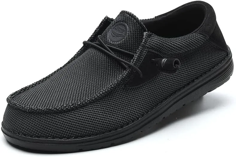 

Мужские прогулочные корабельные туфли Grand Attack - слипоны и шнуровка, повседневные лоферы, удобная и легкая рабочая обувь | для дома, отдыха, путешествий и вождения, черный