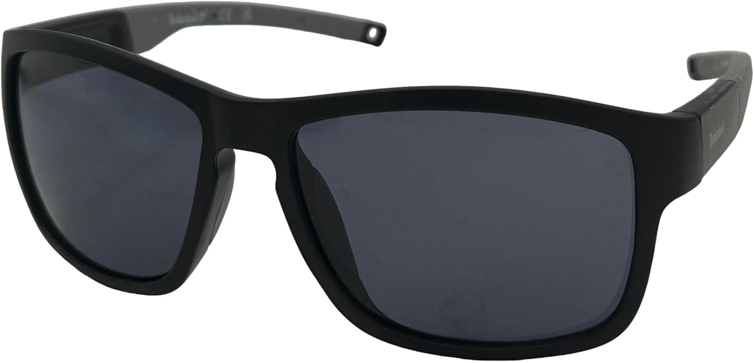 

Солнцезащитные очки Timberland для мужчин, матовый черный пластик, облегающая оправа, дымчатые линзы TB7274