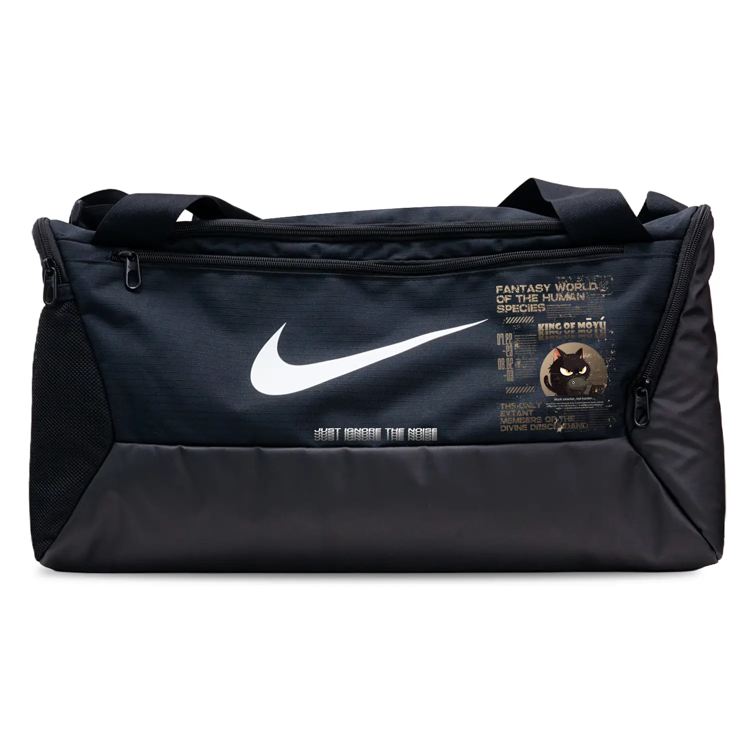 

Nike Тканевая дорожная сумка унисекс черная, Distressed Fishing Cat