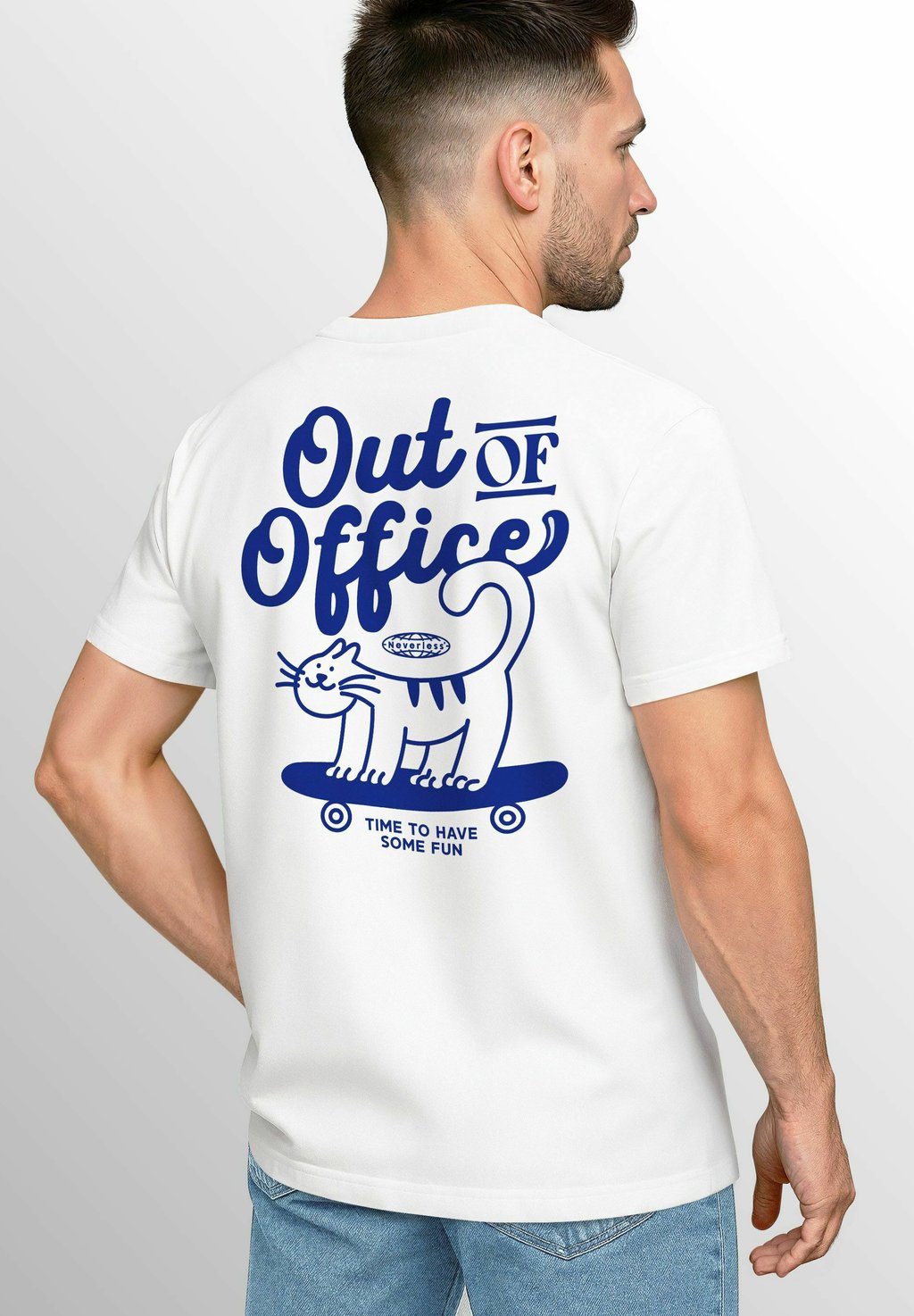

Футболка с принтом BACK OUT OF OFFICE GRAFIK Neverless, белый