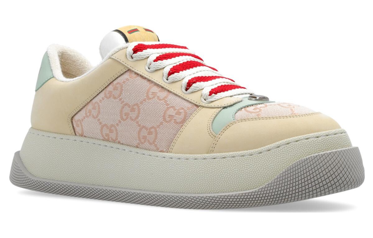 Кроссовки женские Gucci Screener Panelled, желтый / бежевый — фото 2