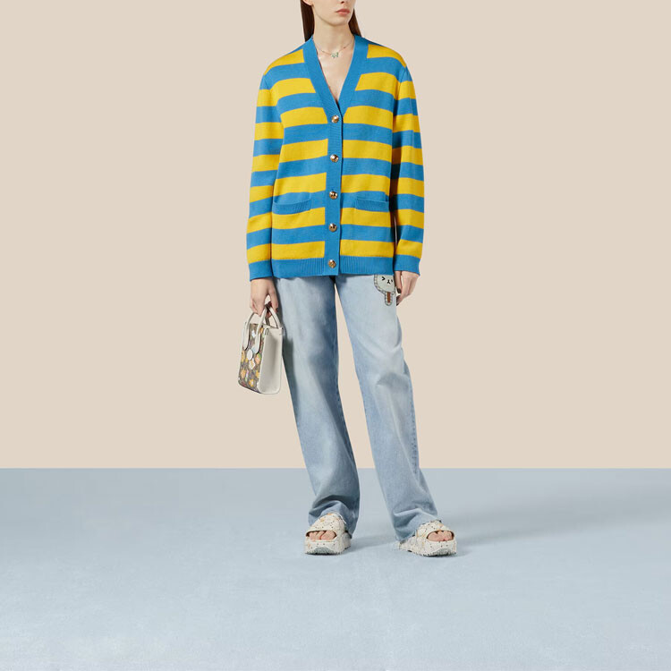 Свитер женский Gucci, стильный вязаный, мультиколор — фото 2