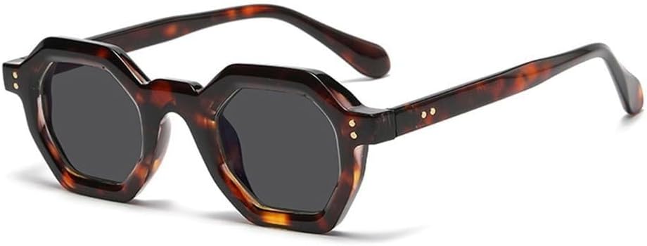 

Женские солнцезащитные очки в стиле панк с заклепками, мужские очки с защитой от УФ-излучения UV400 для занятий спортом на открытом воздухе, бега и езды на велосипеде Generic, Leopard Grey