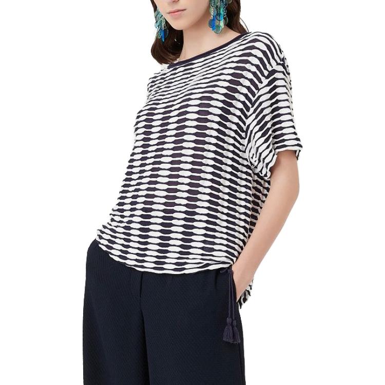 EMPORIO ARMANI Футболка женская синяя — фото 4