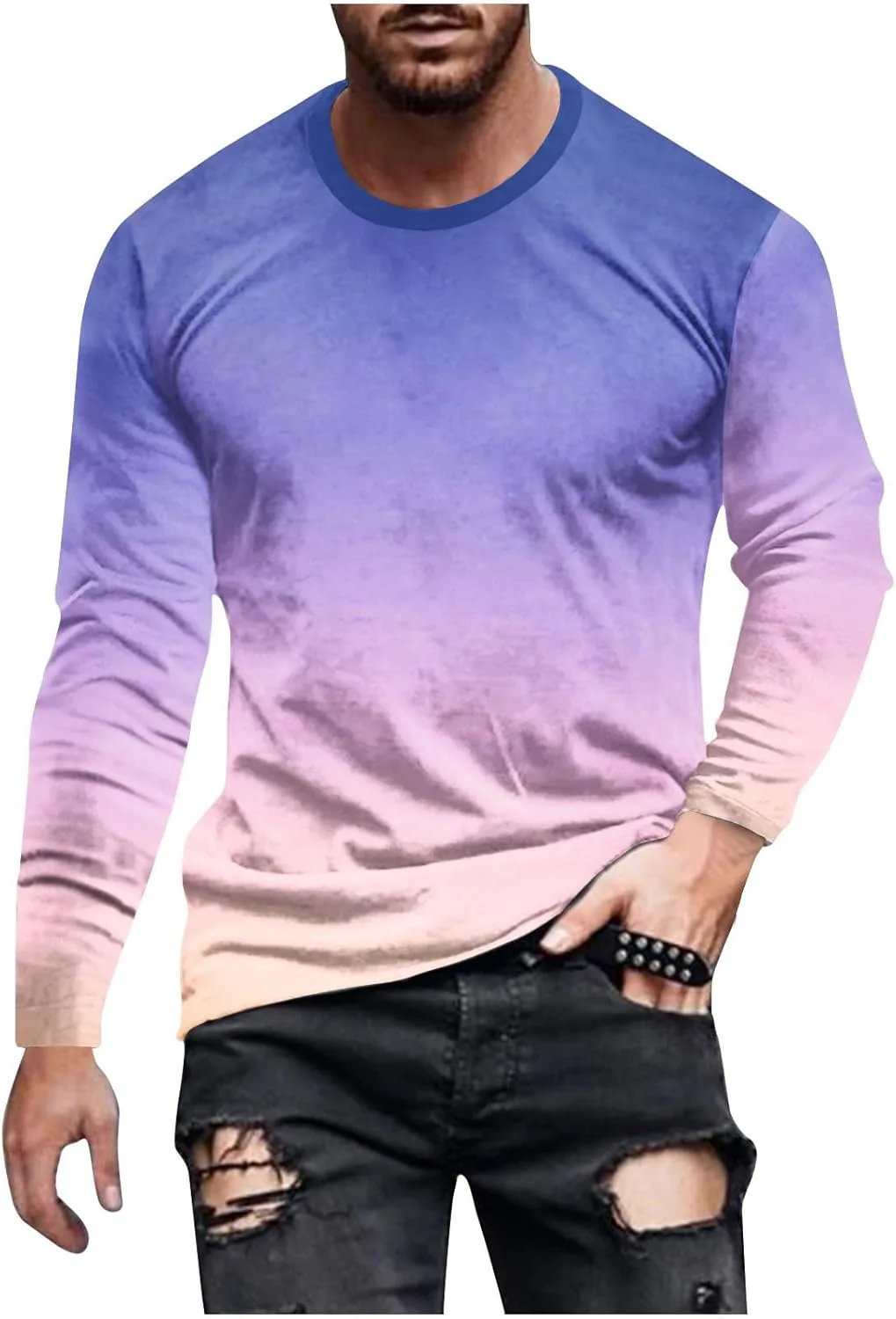 

Мужская футболка с длинным рукавом Casual Fall Crewneck