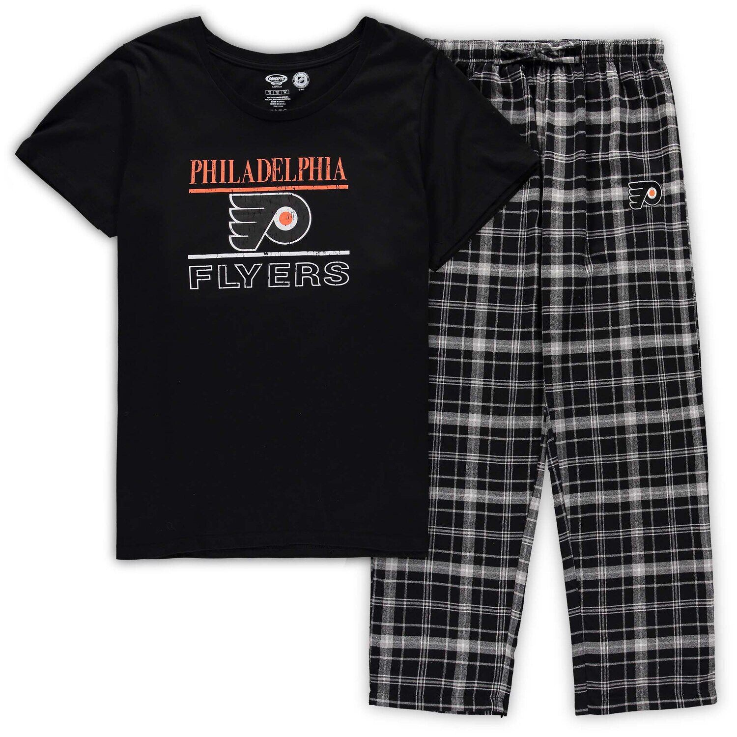 

Женский комплект для сна с футболкой и брюками большого размера Concepts Sport Philadelphia Flyers большого размера