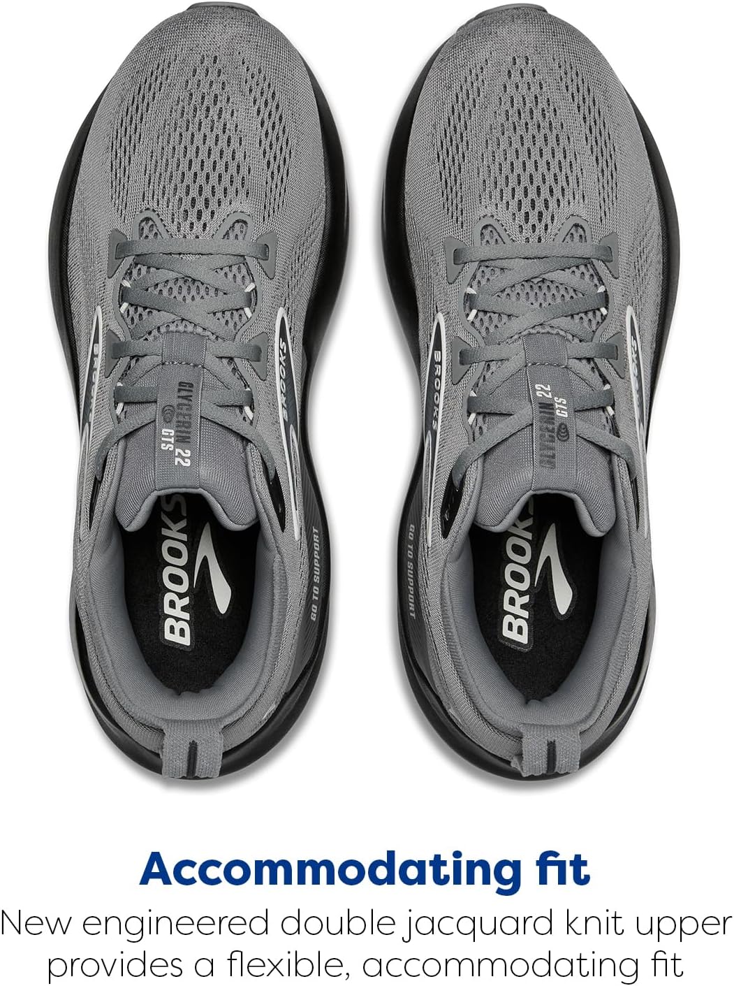 Мужские беговые кроссовки Brooks Glycerin GTS 22 с поддержкой, синий/серый — фото 4