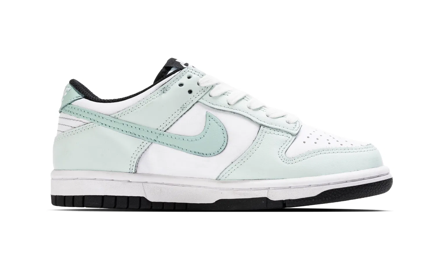 Кроссовки детские для скейтбординга Nike Dunk Low Leather White Green — фото 4