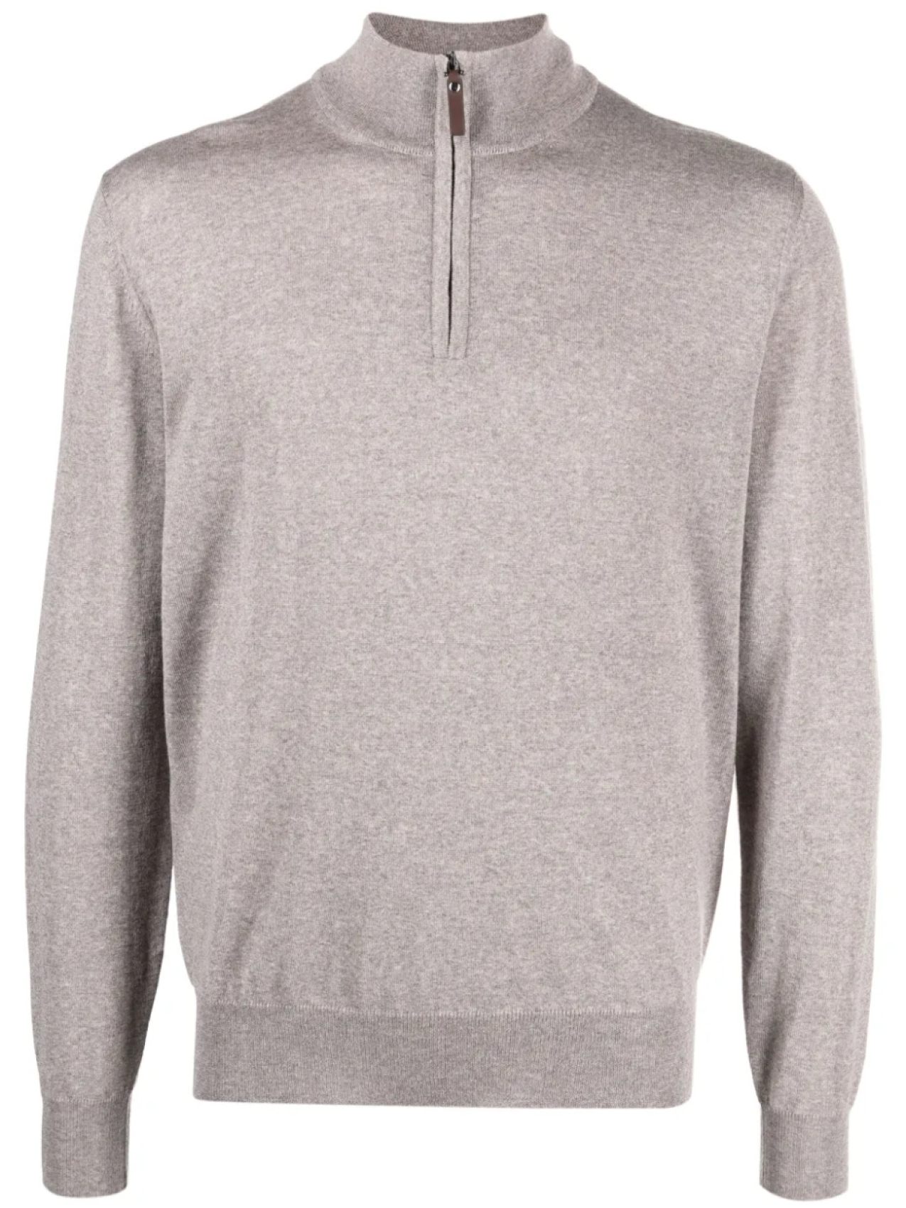 

Canali джемпер из шерсти мериноса с молнией, коричневый