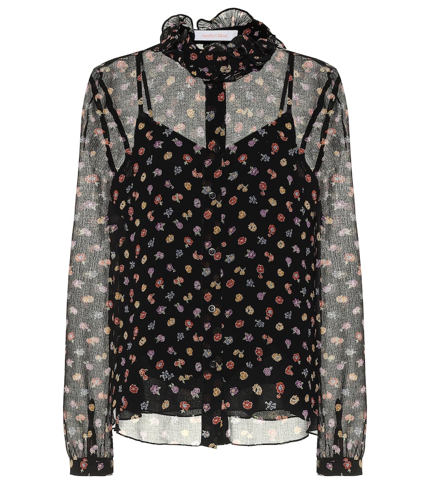 

Блузка из цветного жоржета See By Chloé, Multicolor Black 2