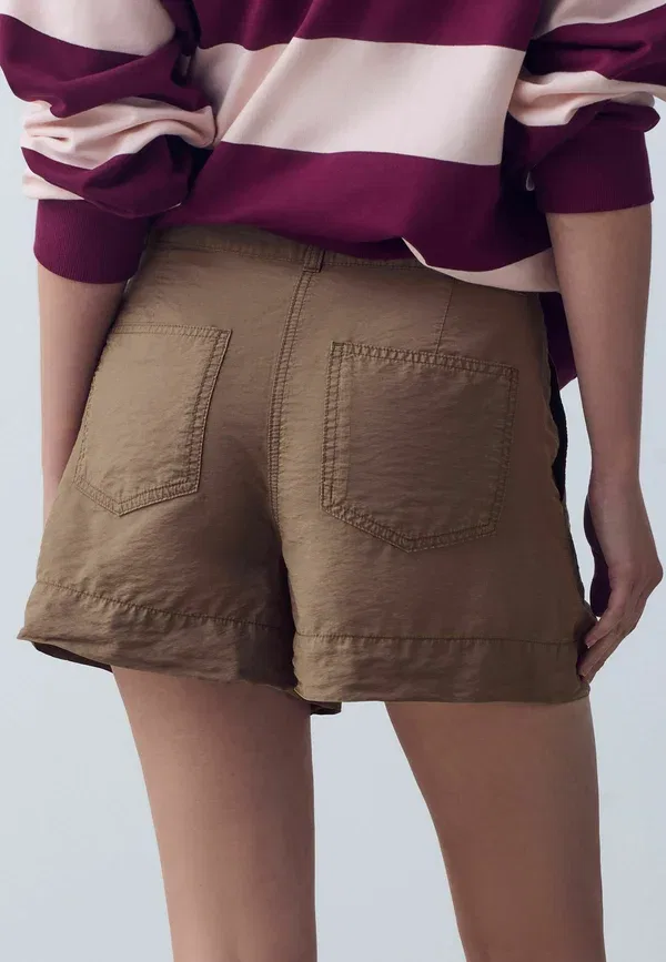 Шорты Next, Regular fit washed chino shorts, цвет шоколадный браун — фото 3