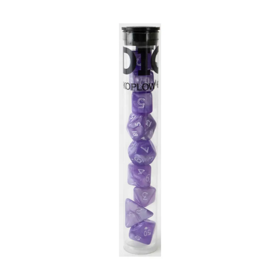

Мини-поликомплект фиолетовый с белым (9), Dice - Mini Pearlized Poly Sets (12mm)