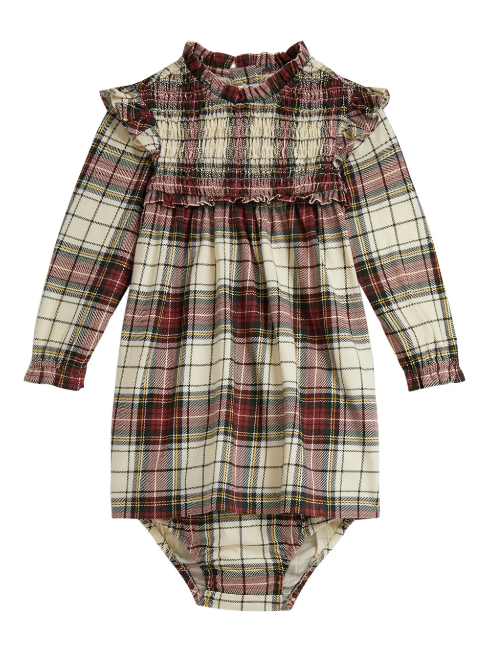 

Платье в клетку со сборкой на кокетке POLO RALPH LAUREN KIDS, нейтральный