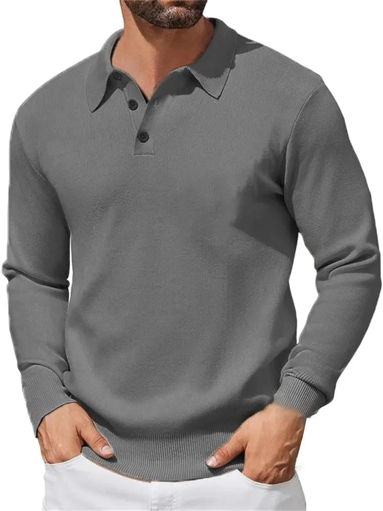 

Мужской свитер с длинным рукавом и пуговицами