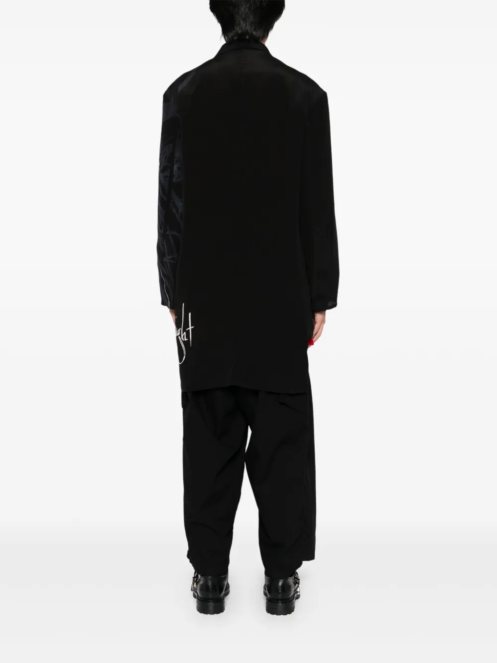Пиджак с узором Yohji Yamamoto, черный — фото 4