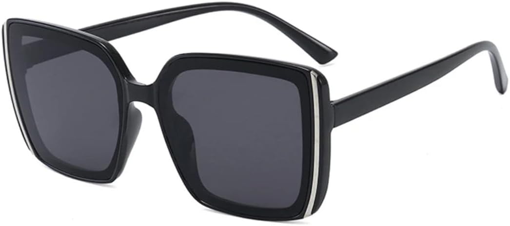 

Большие женские солнцезащитные очки в винтажном стиле, роскошные мужские солнцезащитные очки для лета, путешествий, вождения, защита от УФ-излучения UV400 VVTWSSW, Black Gray