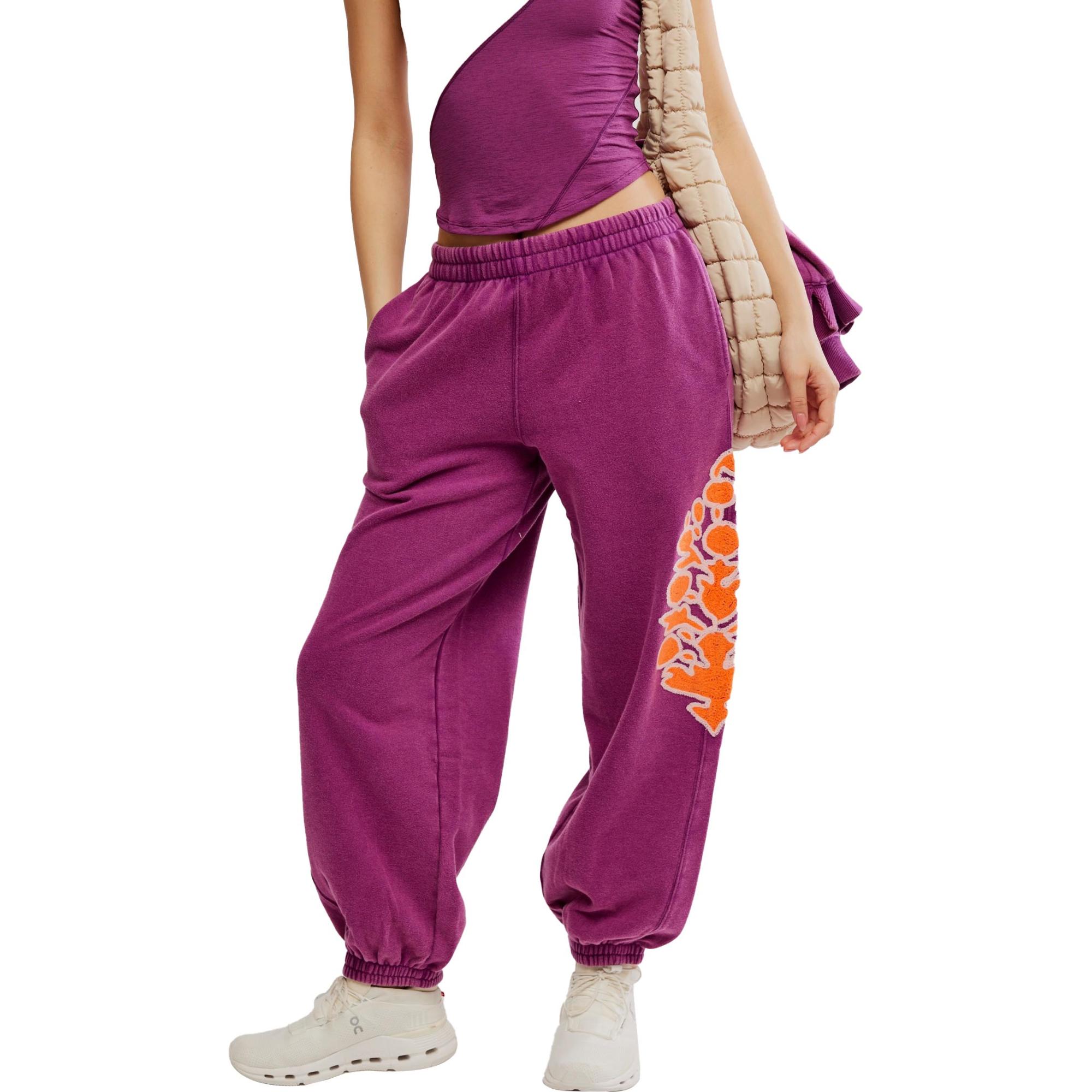 

Женские брюки All Star с вышивкой Free People, Deep Mulberry Combo