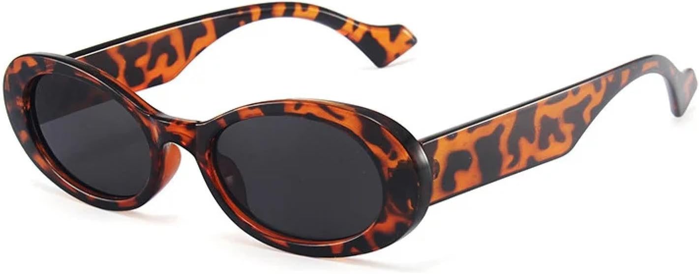 

Модные маленькие овальные солнцезащитные очки для женщин в винтажном стиле с леопардовым принтом, мужские солнцезащитные очки с защитой от УФ-излучения UV400 SZVVBKK, Leopard Grey