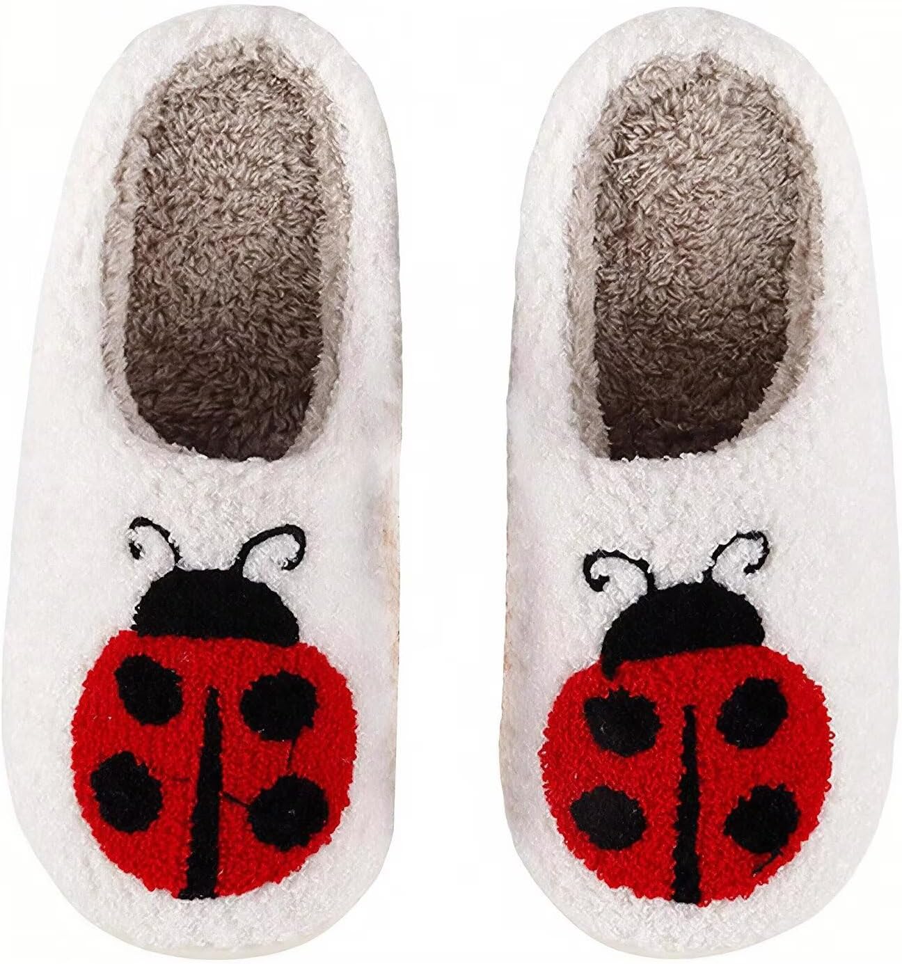 

Женские и мужские тапочки QHTAZ с мягкой подошвой из пены с эффектом памяти, теплые и пушистые для дома, улицы и спальни, 3-ladybug