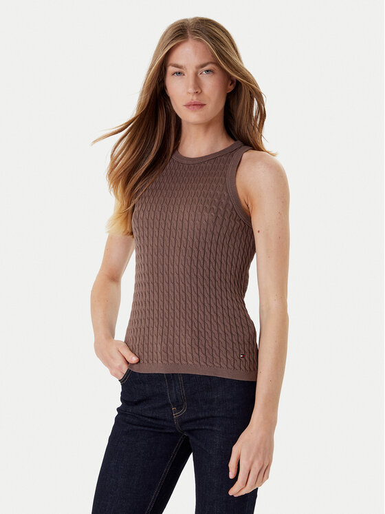 

Топ slim fit WW0WW45706 Tommy Hilfiger, коричневый