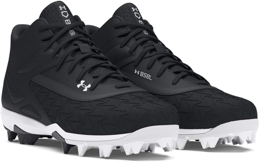 Under Armour мужские бейсбольные бутсы Leadoff Mid 3.0, (001) Black/Black/White — фото 2