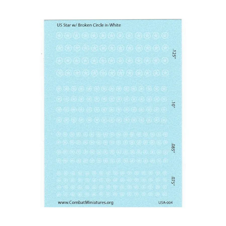 

Белая звезда США с разорванным кругом, Decals - United States (Combat Miniatures)