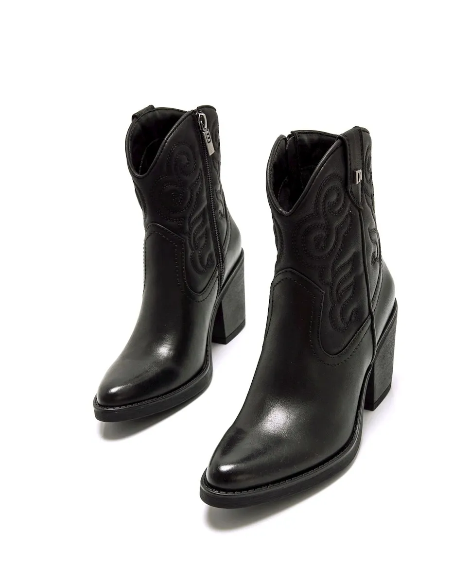 Женские ботильоны на каблуке в ковбойском стиле Mustang, черный — фото 2