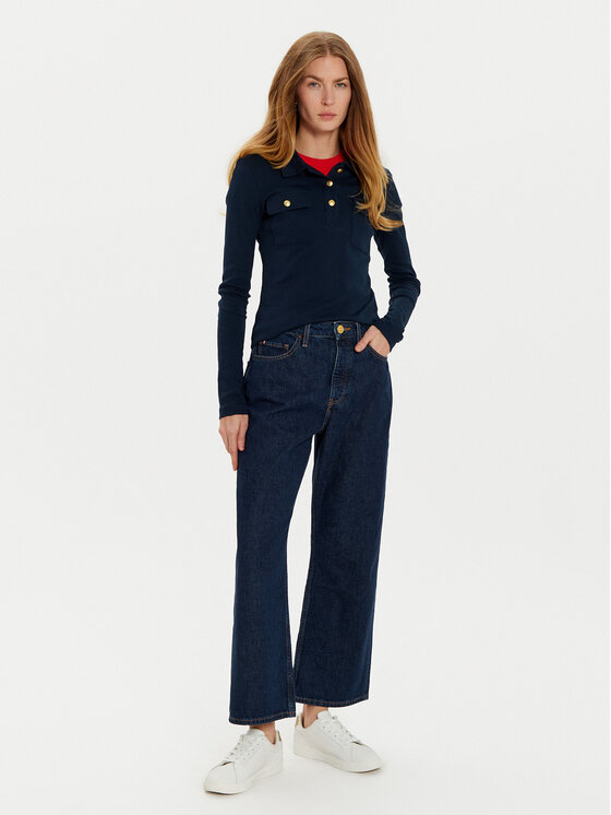 Поло slim fit WW0WW45308 Tommy Hilfiger, синий — фото 2
