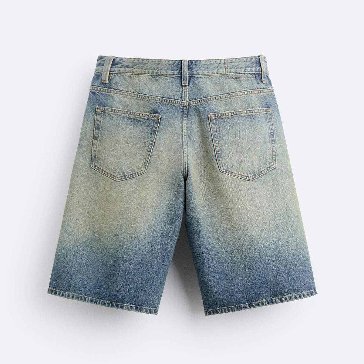 

Шорты Zara Baggy-fit Bermuda, серо-синий