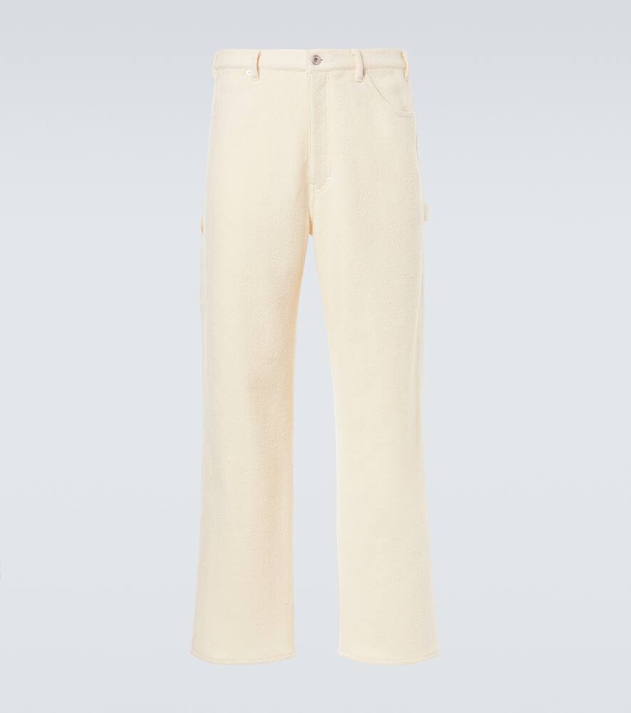 

Шерстяные брюки-клеш из твида Auralee, Ivory White