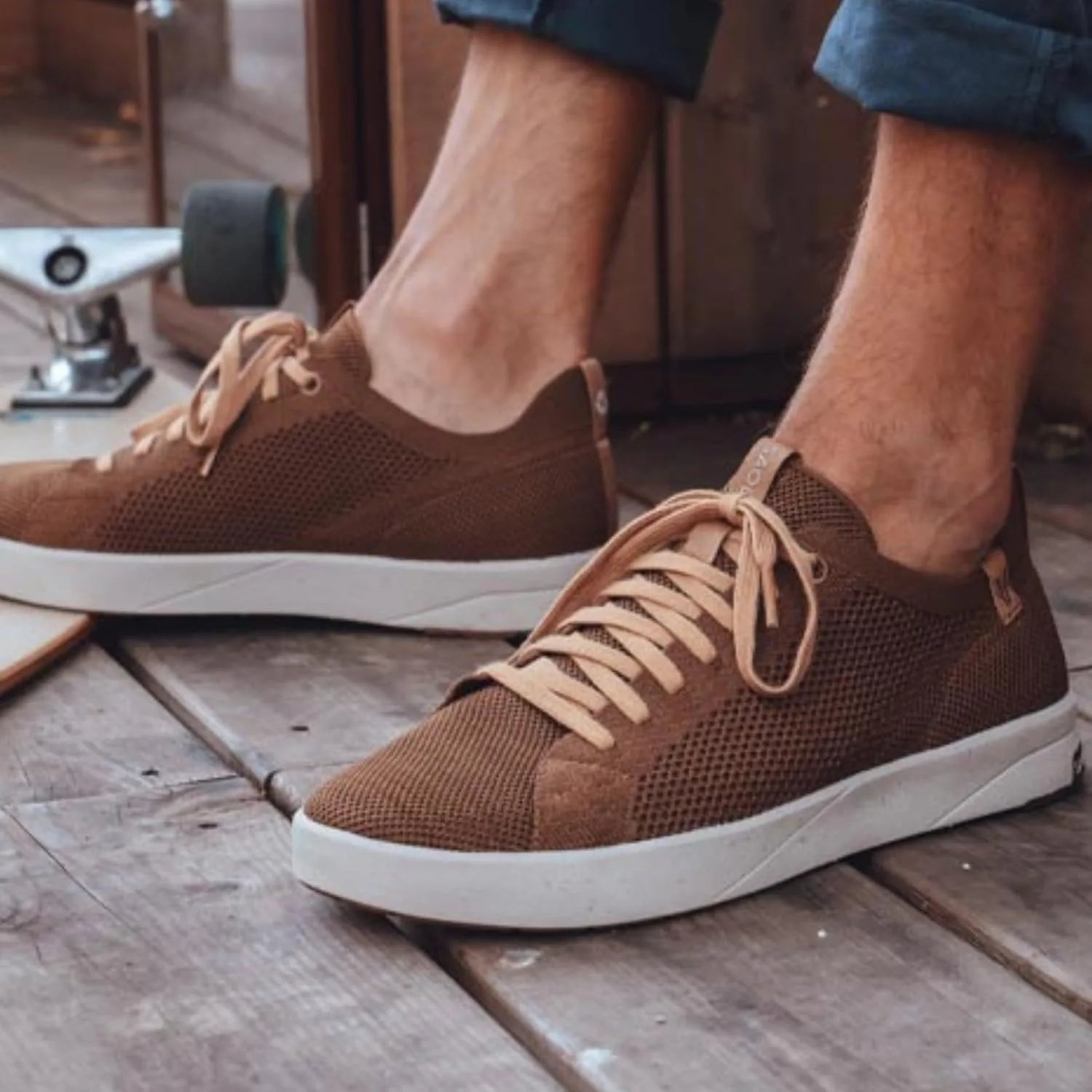 Мужские низкие кроссовки SAOLA Cannon Knit M 2.0, шоколадный — фото 2