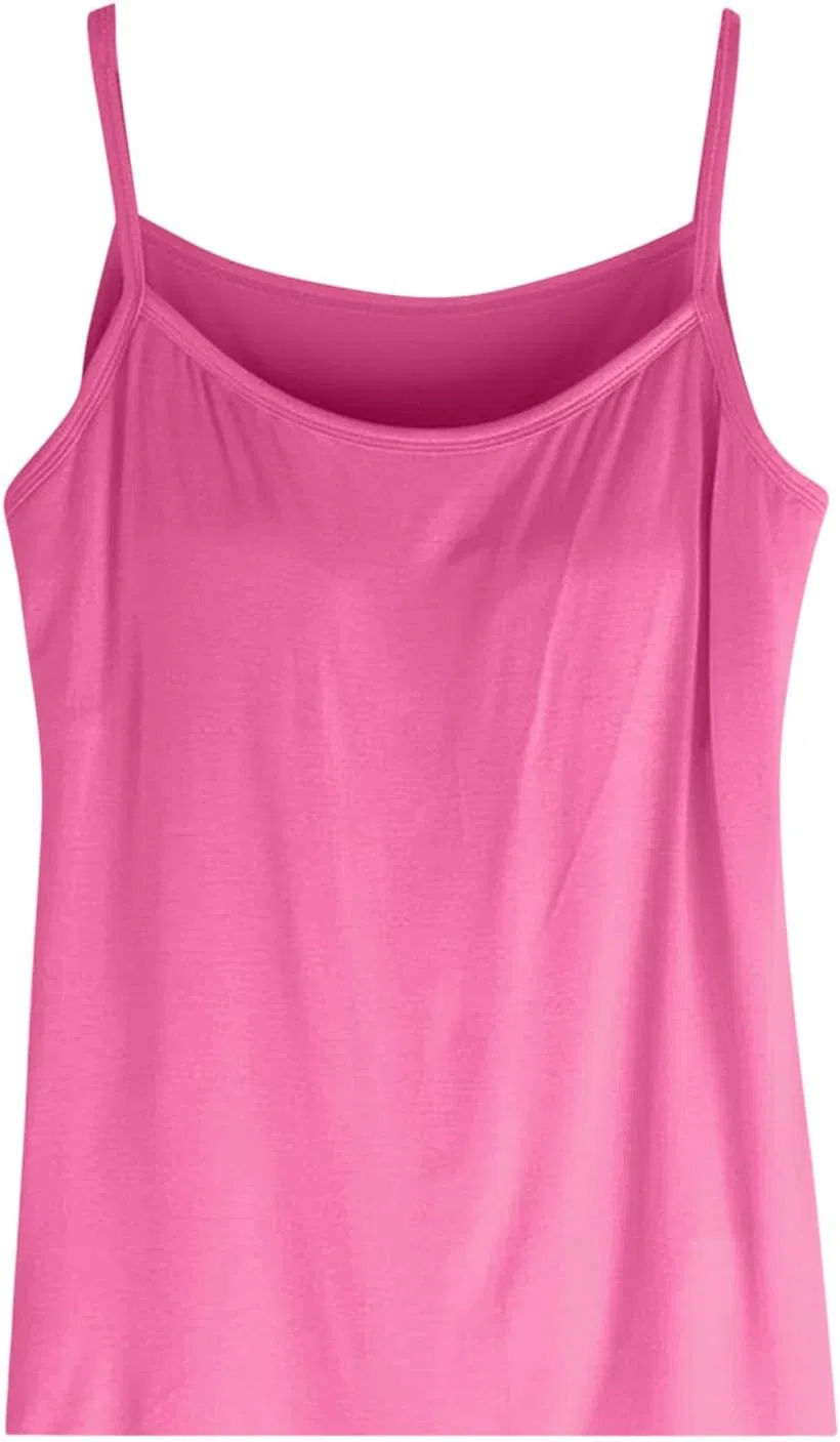 Топ-майка с встроенным бюстгальтером, женская, Hot Pink — фото 3