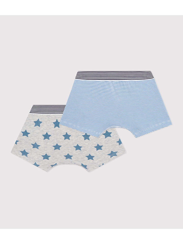 PETIT BATEAU Комплект из 2 штук: боксерские шорты серого/светло-голубого цвета — фото 2