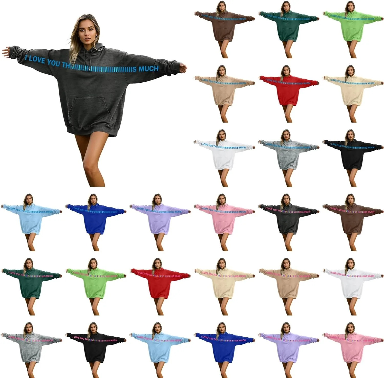 

Толстовка Valentine's Day I Love You This Much