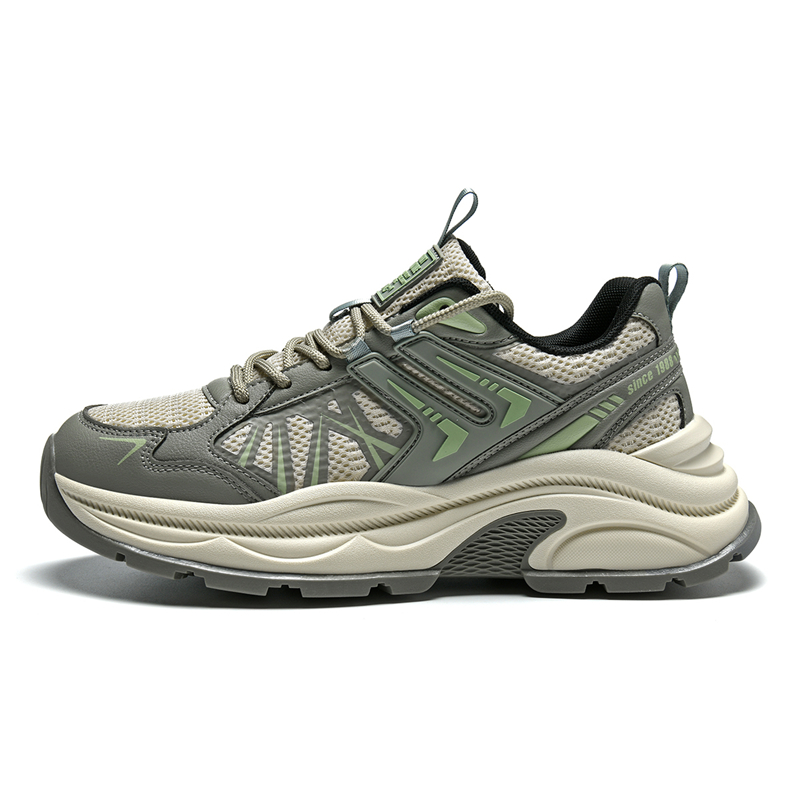 

AOKANG Мужские бежево-зеленые повседневные беговые кроссовки с амортизацией, износостойкие и противоскользящие, на низком ходу, цвет Beige Green[Standard Sports Shoe Size]