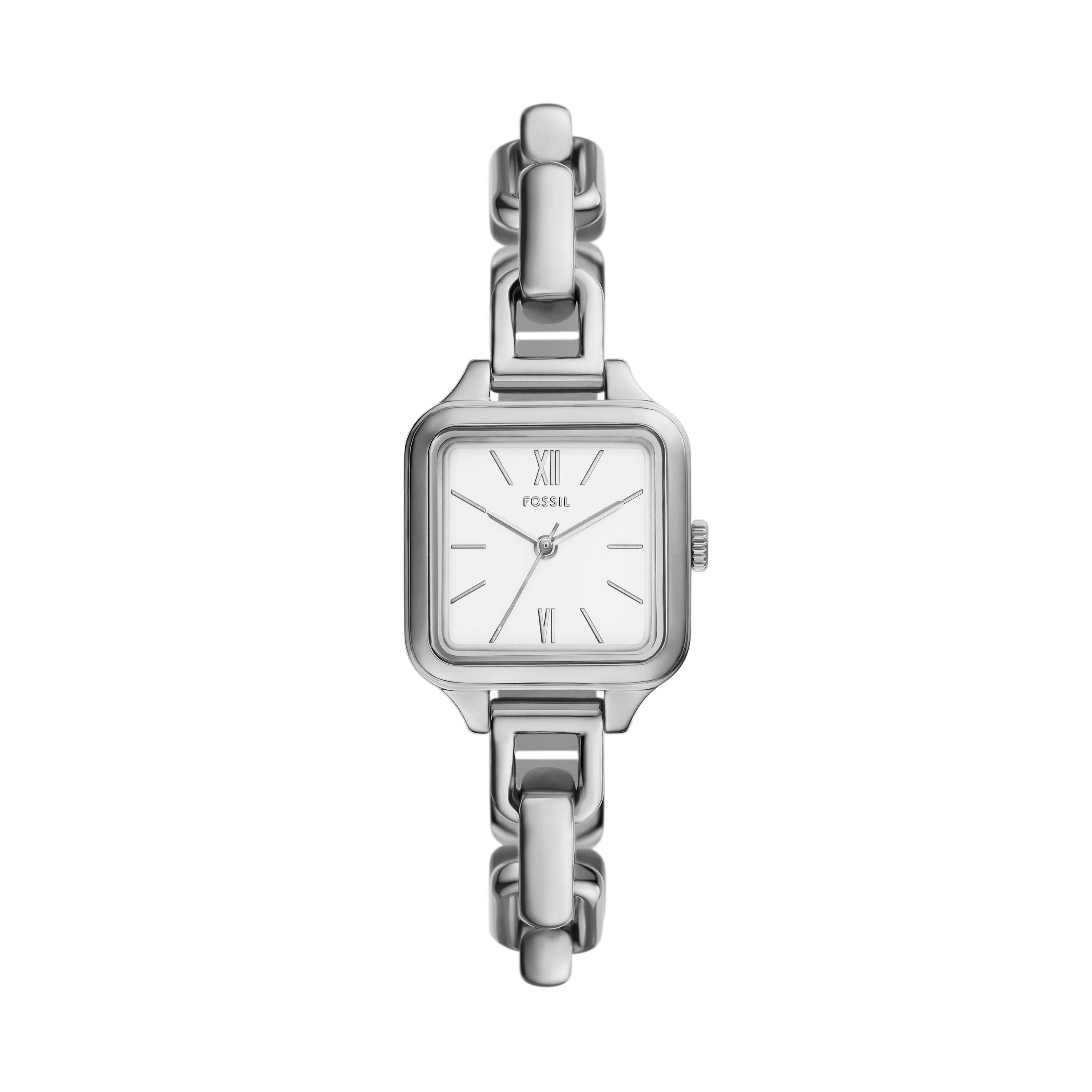 

Женские часы Fossil Colleen с тремя стрелками, нержавеющая сталь, серебряный