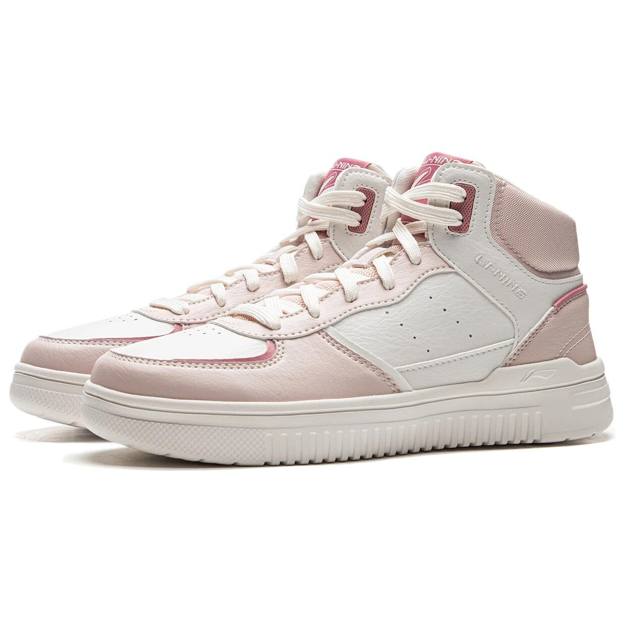 Кроссовки LINING Qingyun Skateboarding Shoes Women's High-top Champagne White/Silence Purple, фиолетовый — фото 3