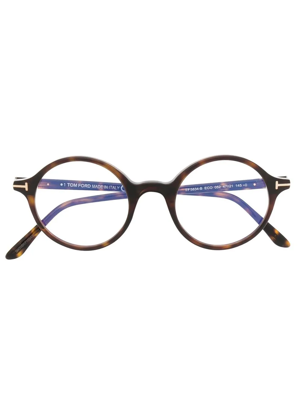 

Очки в круглой оправе черепаховой расцветки TOM FORD Eyewear, коричневый