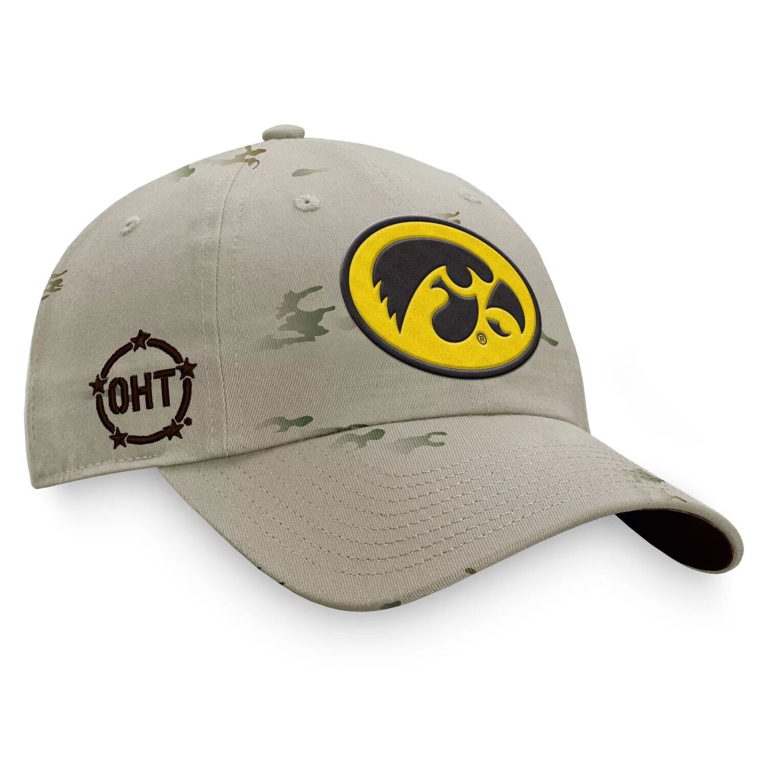 

Мужская регулируемая кепка Top of the World цвета хаки Iowa Hawkeyes OHT Military Appreciation Storm