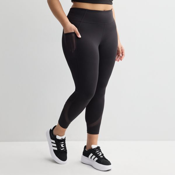 

Леггинсы 7/8 размера plus size из ультраэластичной сетки Tek Gear, черный