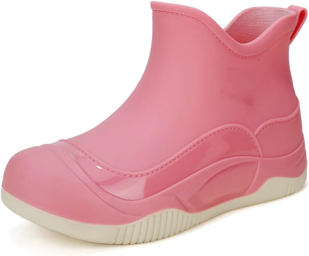 

Женские и мужские ботинки Deck, водонепроницаемые, противоскользящие, резиновые черевики Chelsea до щиколотки Lghlmcl, розовый