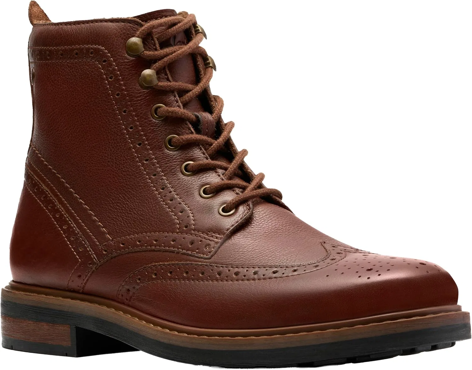 Мужские модные ботинки Newford на шнуровке Clarks Premium, Mid Tan Lea — фото 4