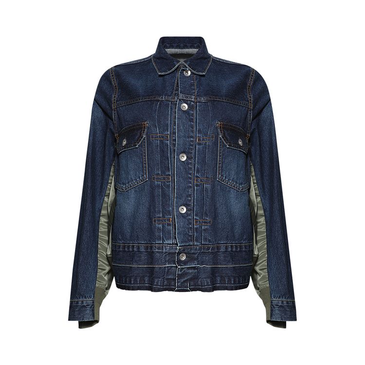 

Куртка Sacai Denim x Nylon Twill Jacket Blue, синий