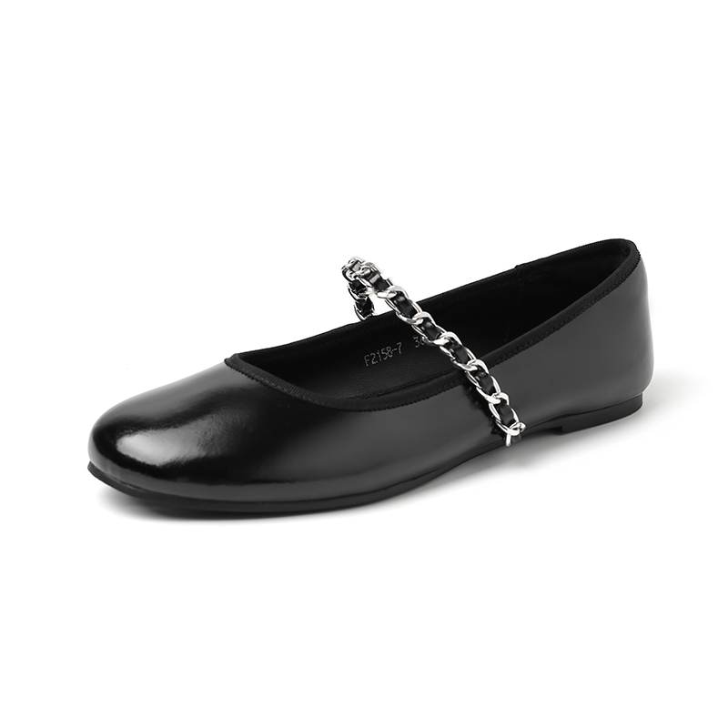 Туфли Мэри Джейн на плоской подошве женские AIQINISHA, Black