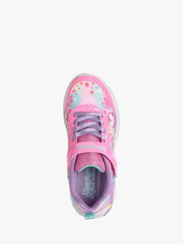 Детские кроссовки S-Lights Unicorn Dreams Heart Sparkles, розовые/разноцветные Skechers — фото 3